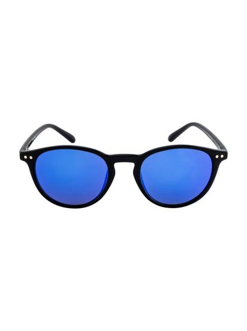 opium blue uv protection round unisex sunglasses