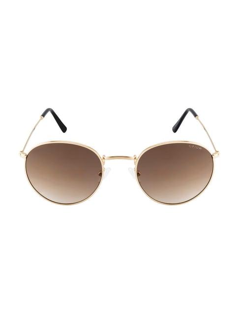 opium brown uv protection round unisex sunglasses