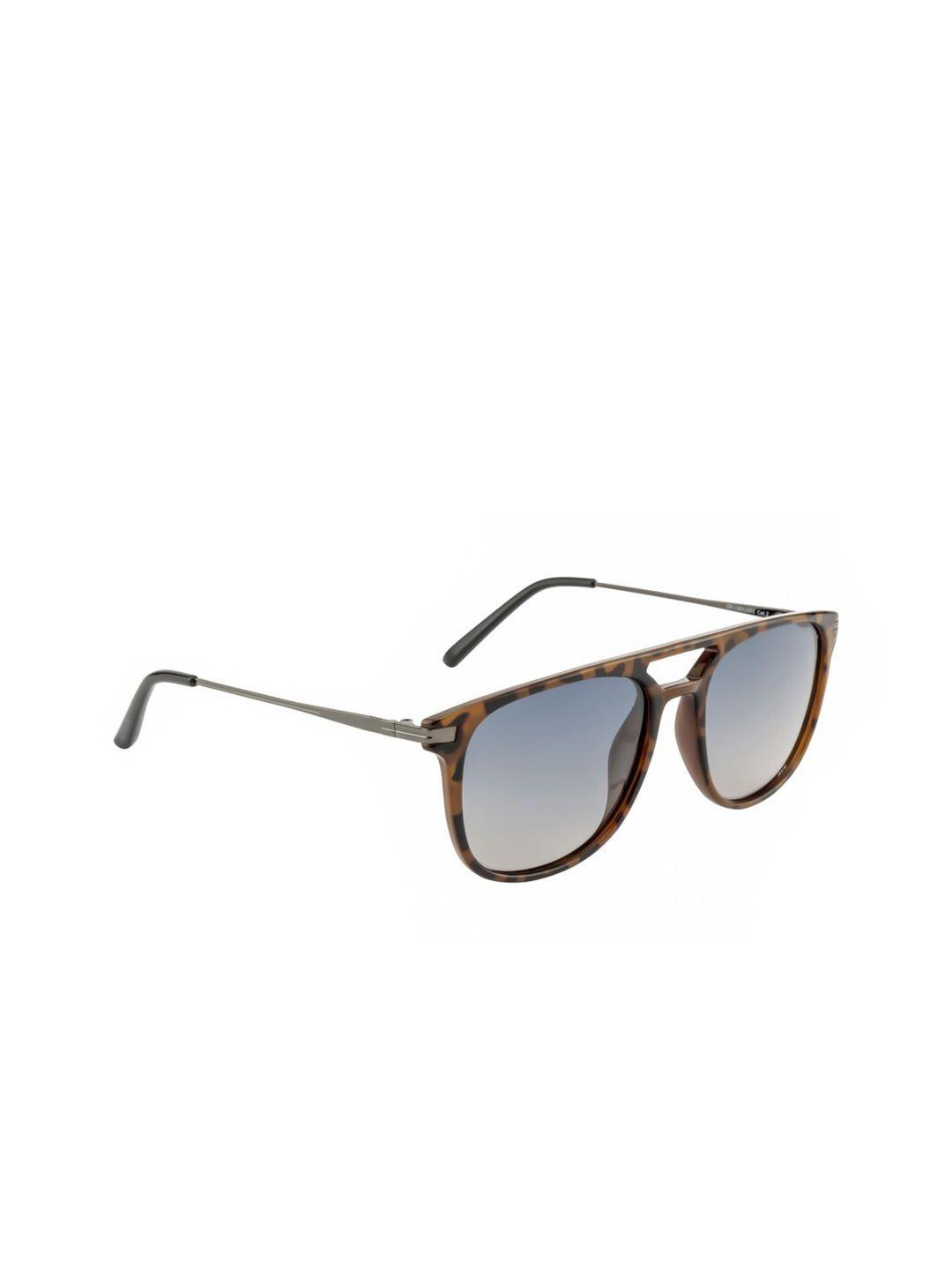 opium men blue lens & brown rectangle sunglasses with polarised lens op-1901-c02