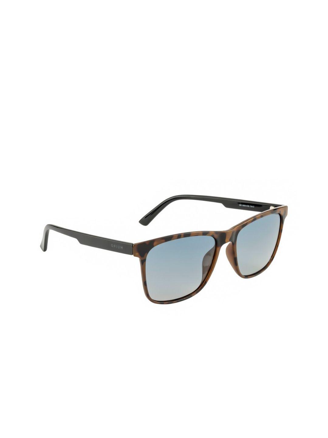 opium men blue lens & brown wayfarer sunglasses with polarised lens op-1900-c02