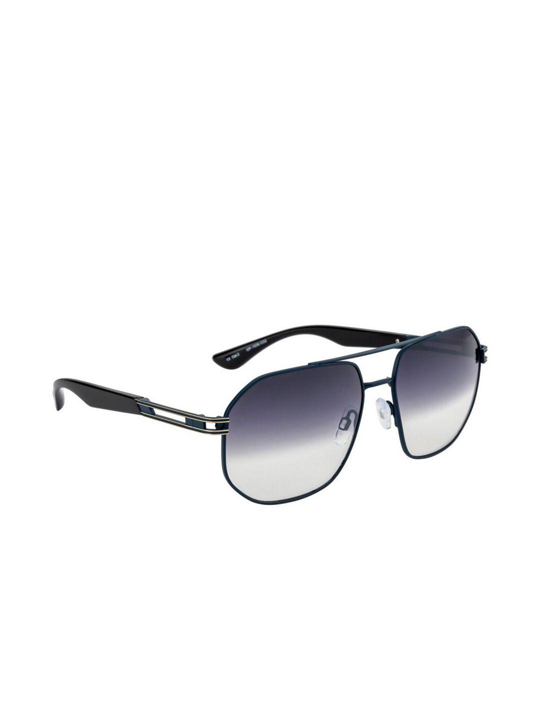 opium men blue lens & gunmetal-toned square sunglasses with uv protected lens op-1936-c02