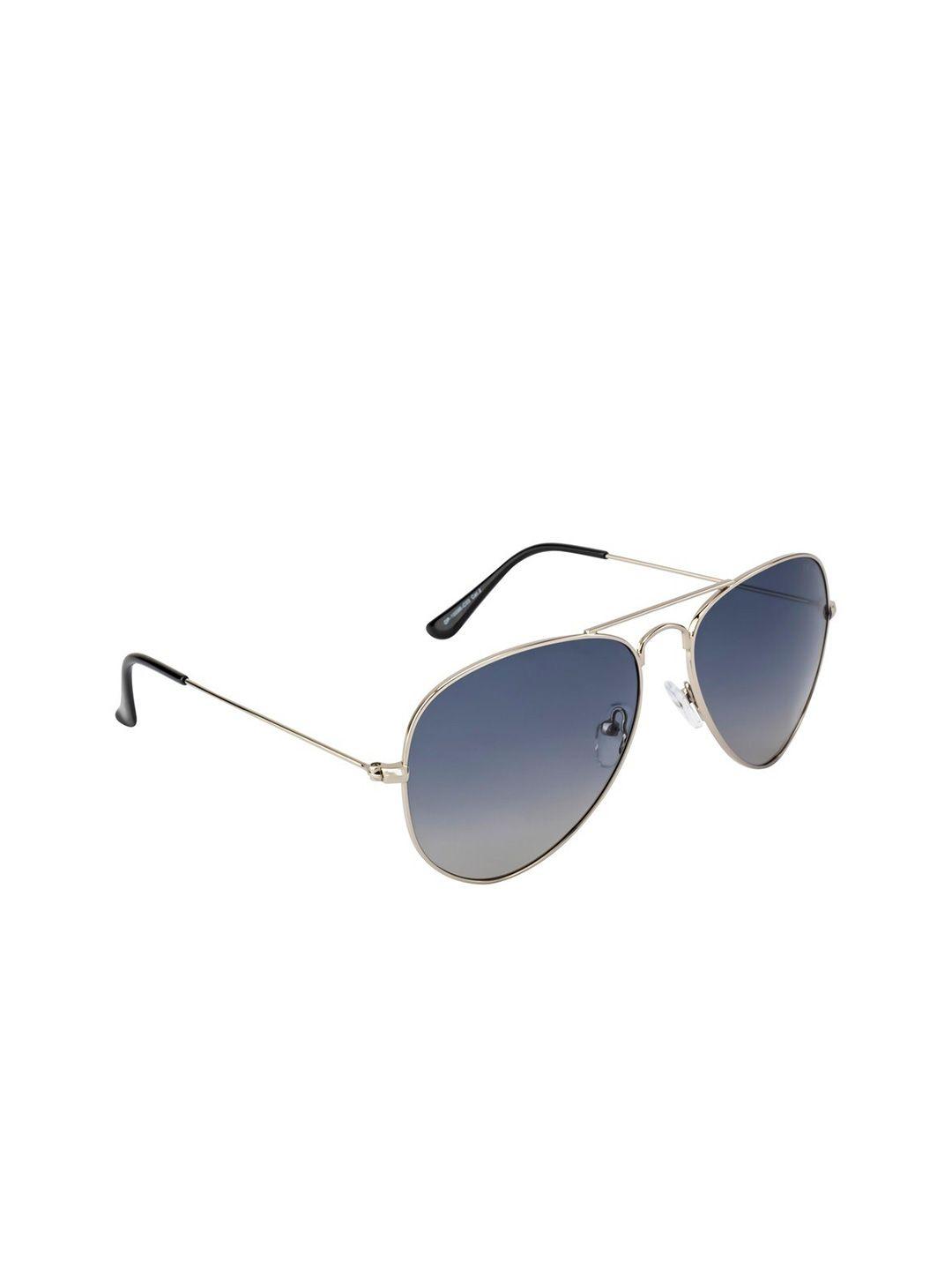 opium men brown lens & silver-toned aviator sunglasses with polarised  op-10096-c03