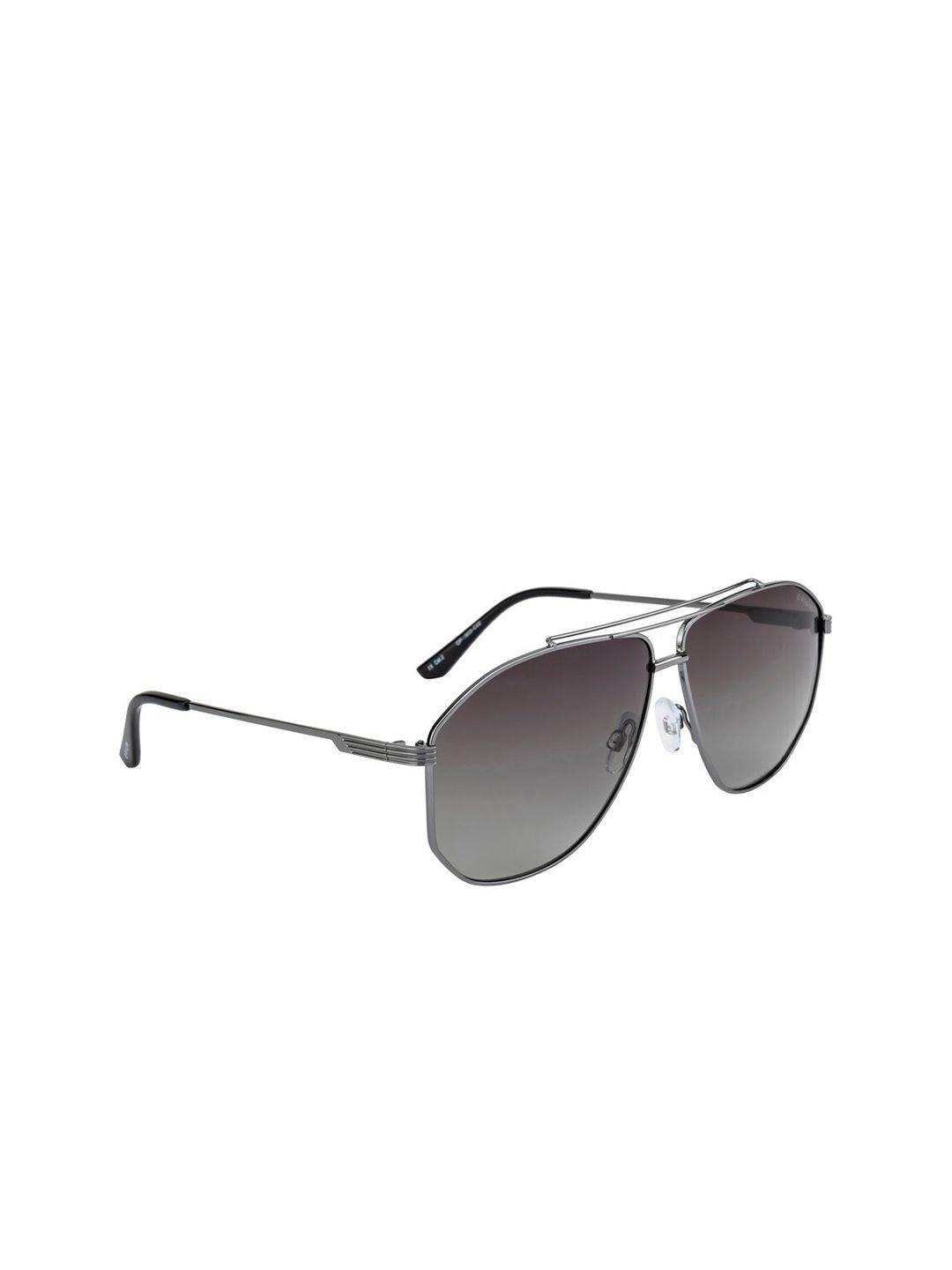 opium men green lens & gunmetal-toned square sunglasses with polarised and uv protected lens