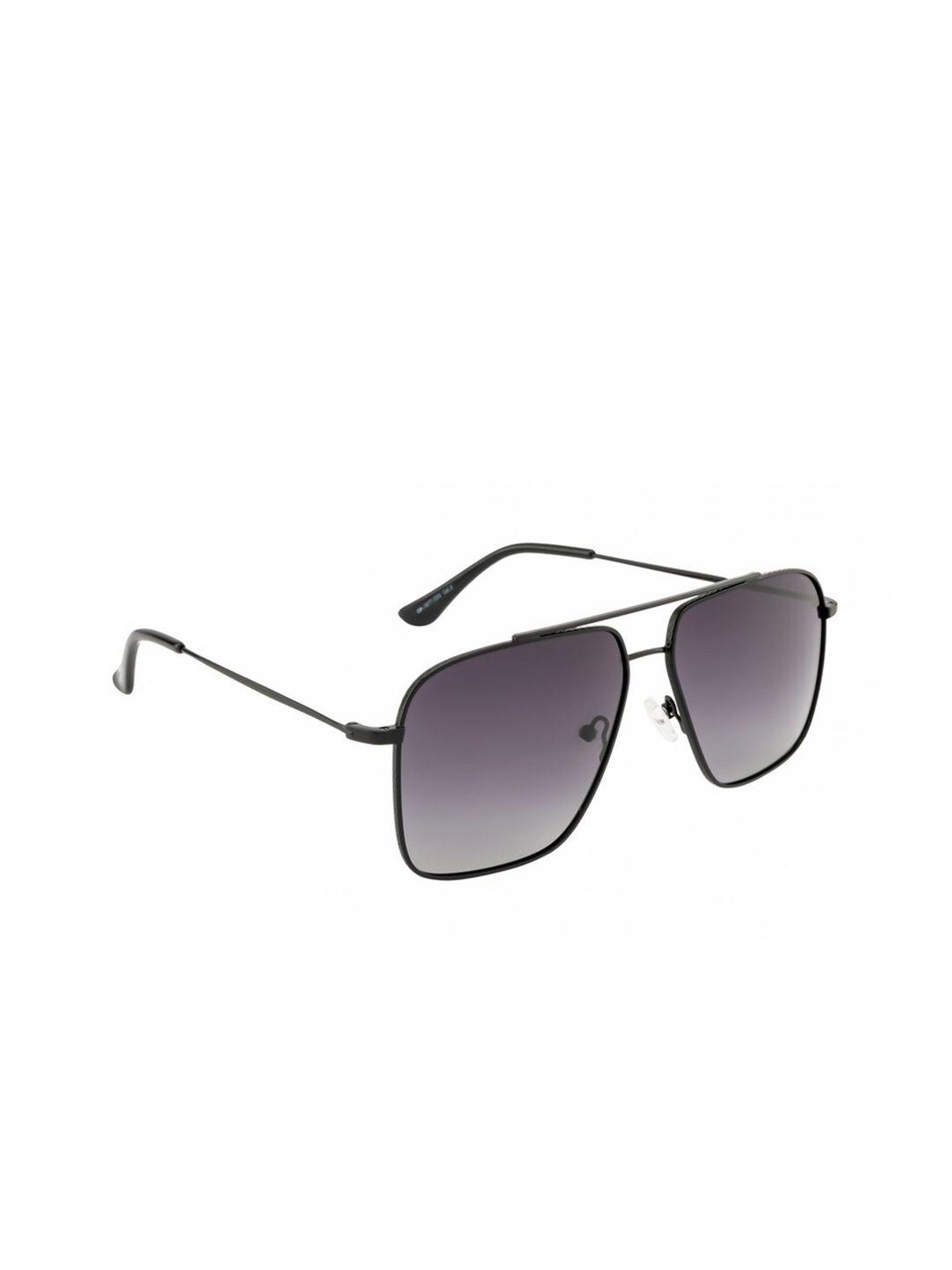 opium men grey lens & black square sunglasses with polarised lens op-1917-c02