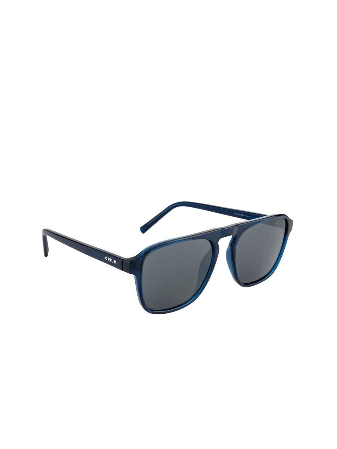 opium men grey lens & blue square sunglasses with uv protected lens op-1908-c04-smoke