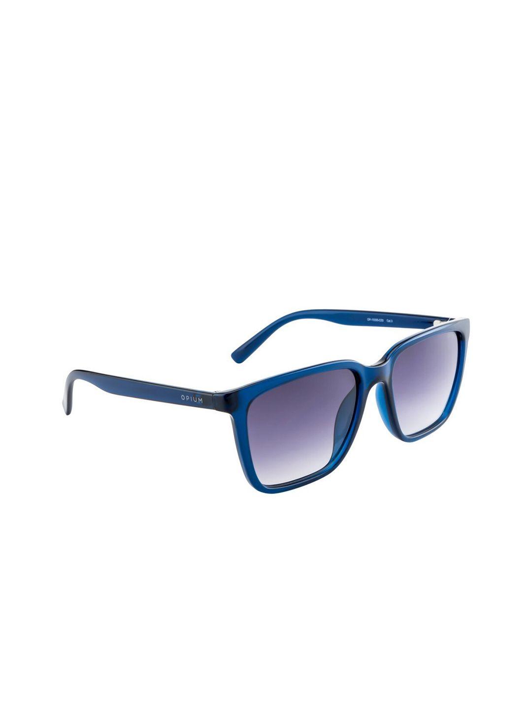 opium men grey lens & blue wayfarer sunglasses with uv protected lens