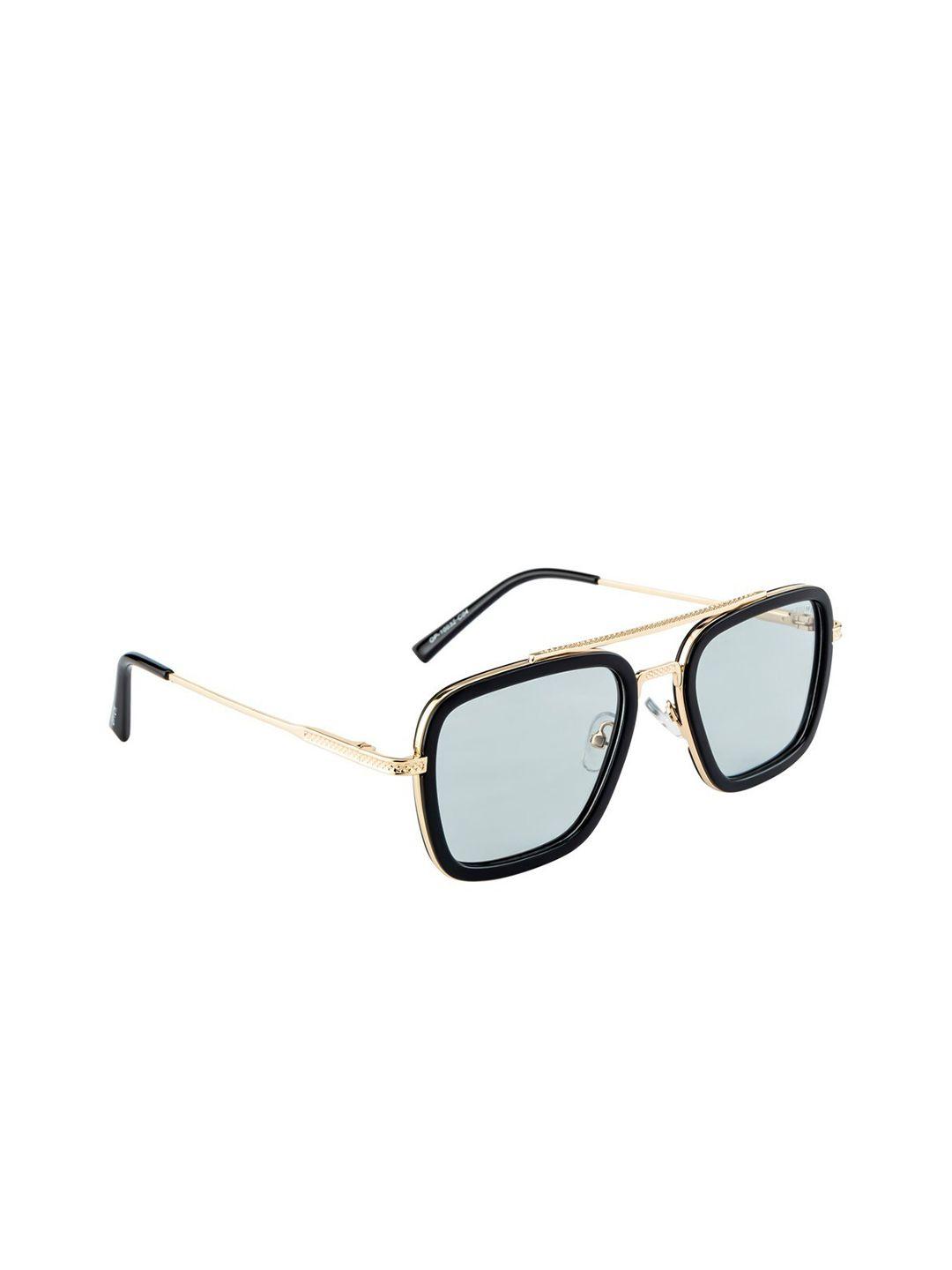 opium men grey lens & gold-toned square  polarised and uv protected lens op-10032-c04