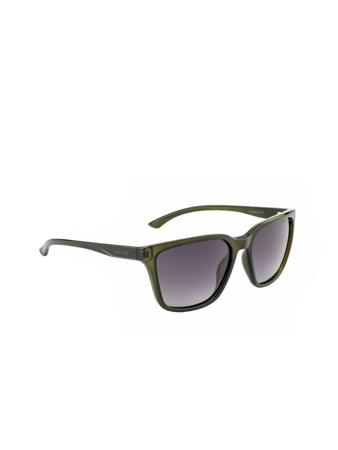 opium men grey lens & green wayfarer sunglasses with polarised lens