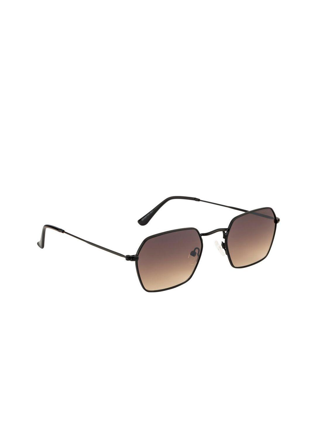 opium unisex brown lens & black rectangle sunglasses with uv protected lens op-1927-c02