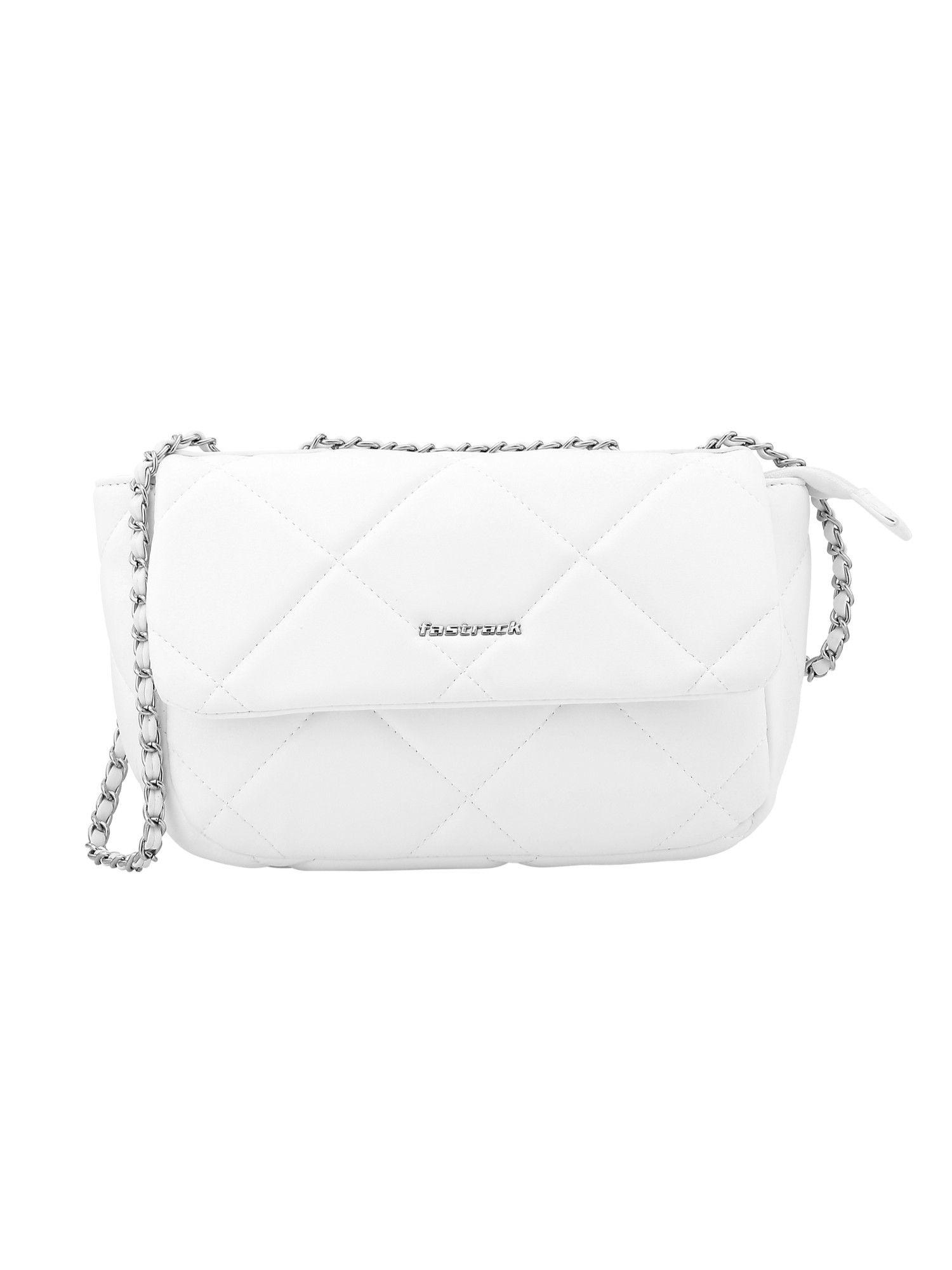 optic white quilted party sling bag