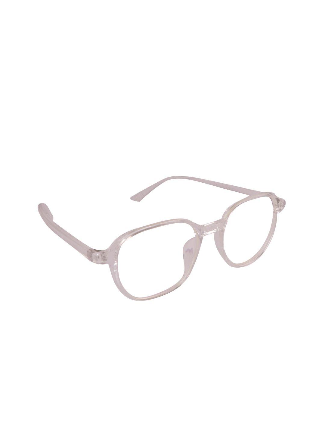 optify clear lens & white round sunglasses with uv protected lens m tp-2511