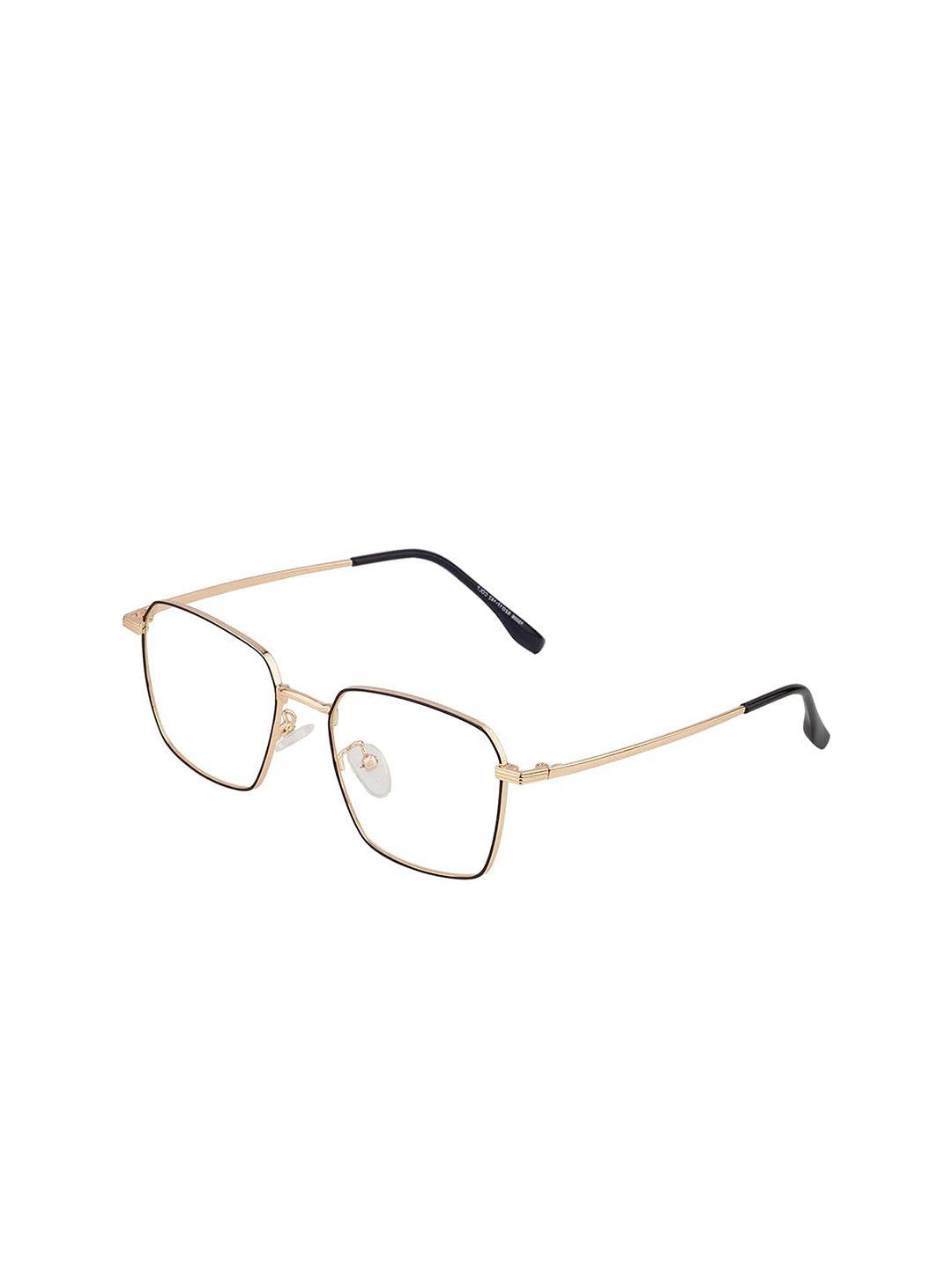 optify gold-toned full rim computer glasses with anti glare & uv protection-mf35006