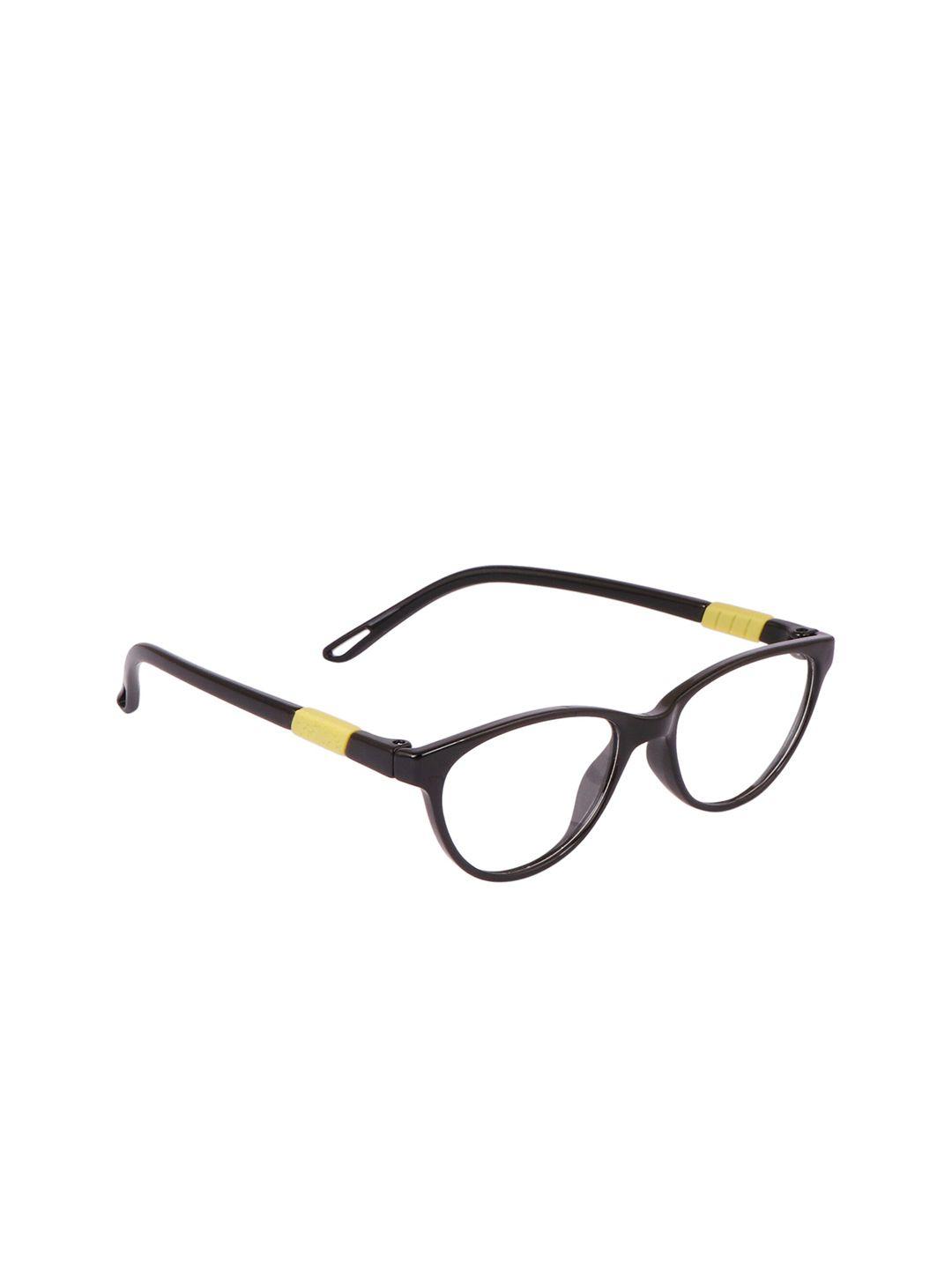 optify unisex clear lens & black cateye sunglasses poppin cateye black yellow small