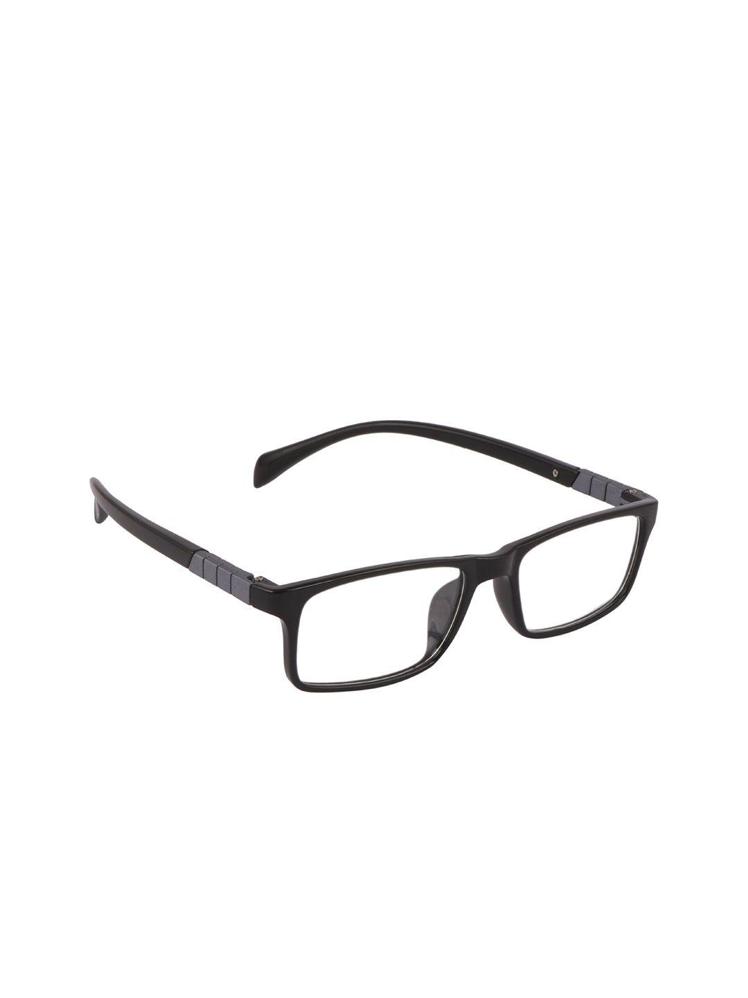 optify unisex clear lens & black square sunglasses with uv protected lens hydcolm504