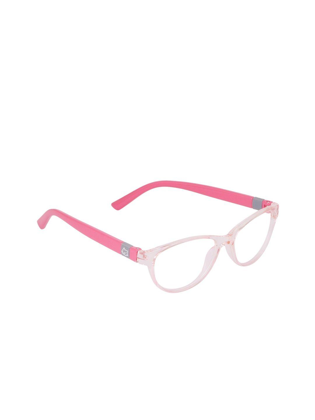 optify unisex clear lens & pink cateye sunglasses with uv protected lens