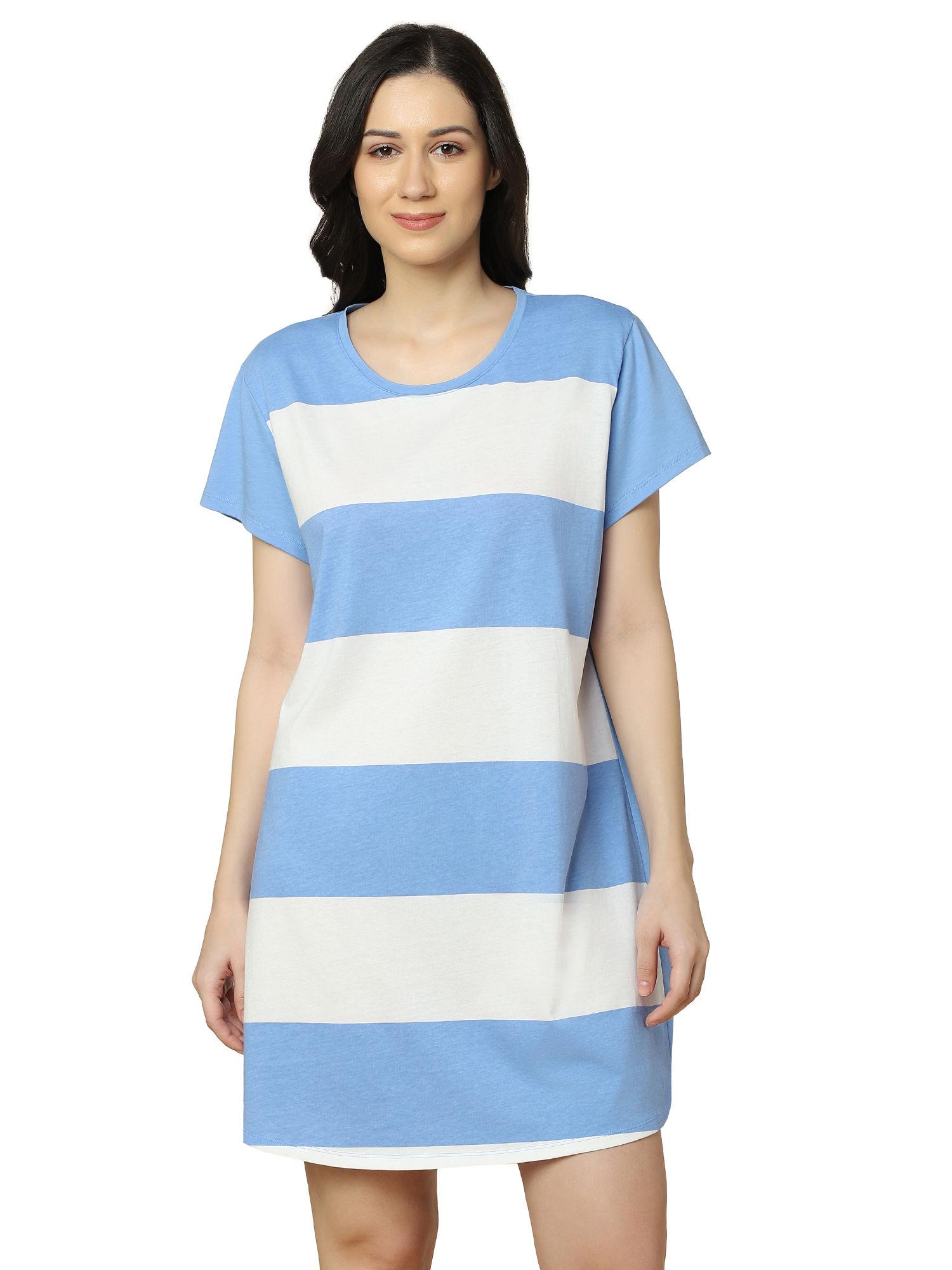 oraganic cotton ndk nightdress - blue