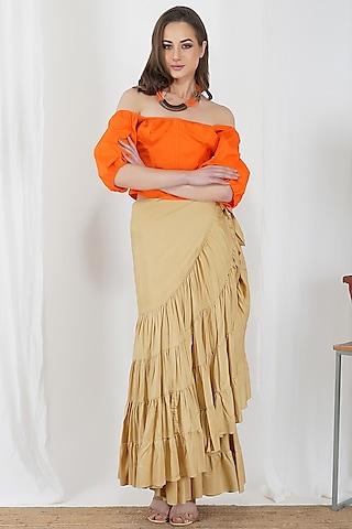 orange corset top with boning