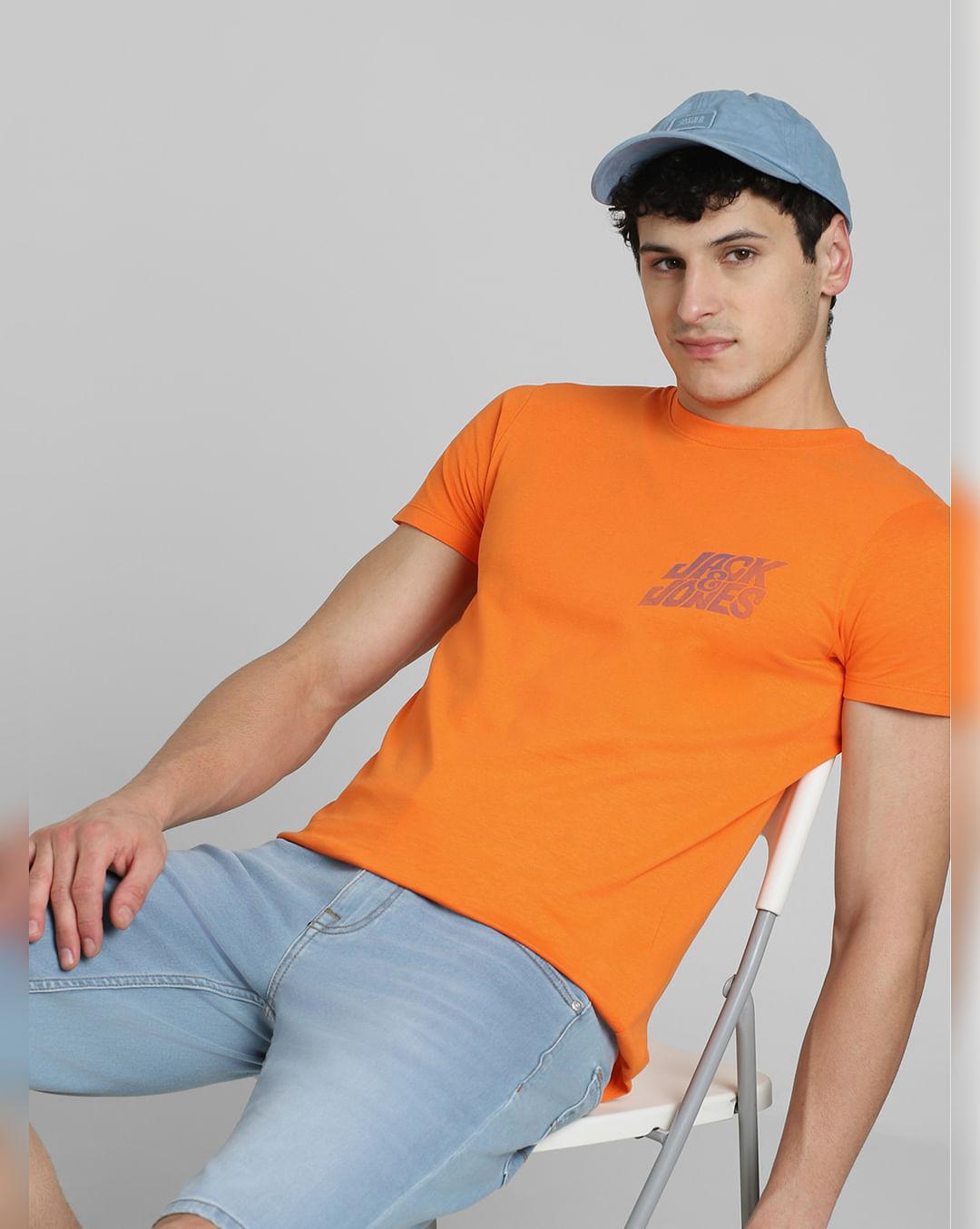 orange crew neck t-shirt