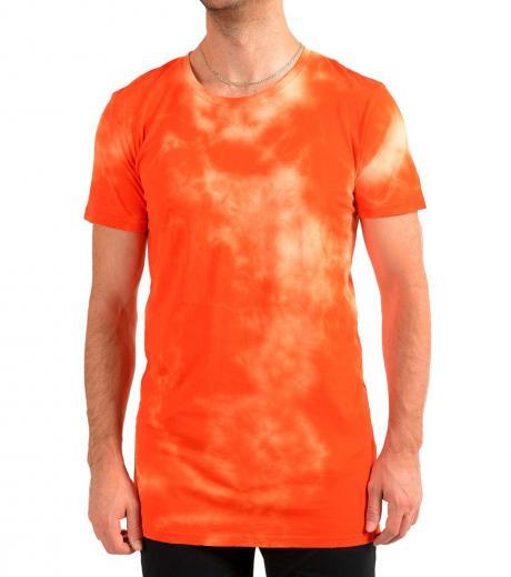 orange distressed crewneck t-shirt