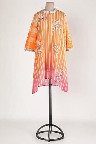 orange-embroidered-printed-tunic
