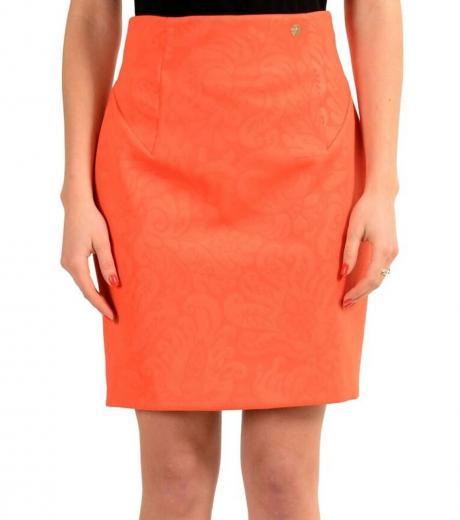 orange pencil skirt