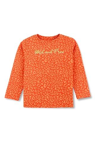 orange print cotton round neck girls regular fit tops