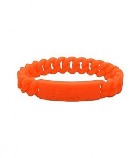 orange rubber link chain bracelet