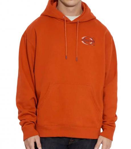 orange signature logo hoodie