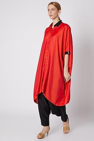 orange & black kaftan shirt