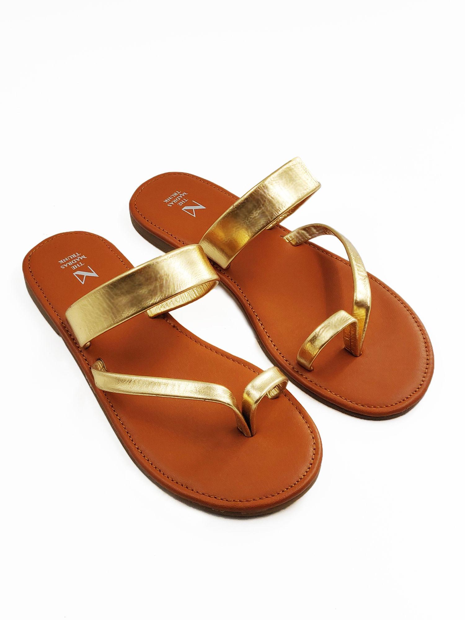 orange and gold sandals