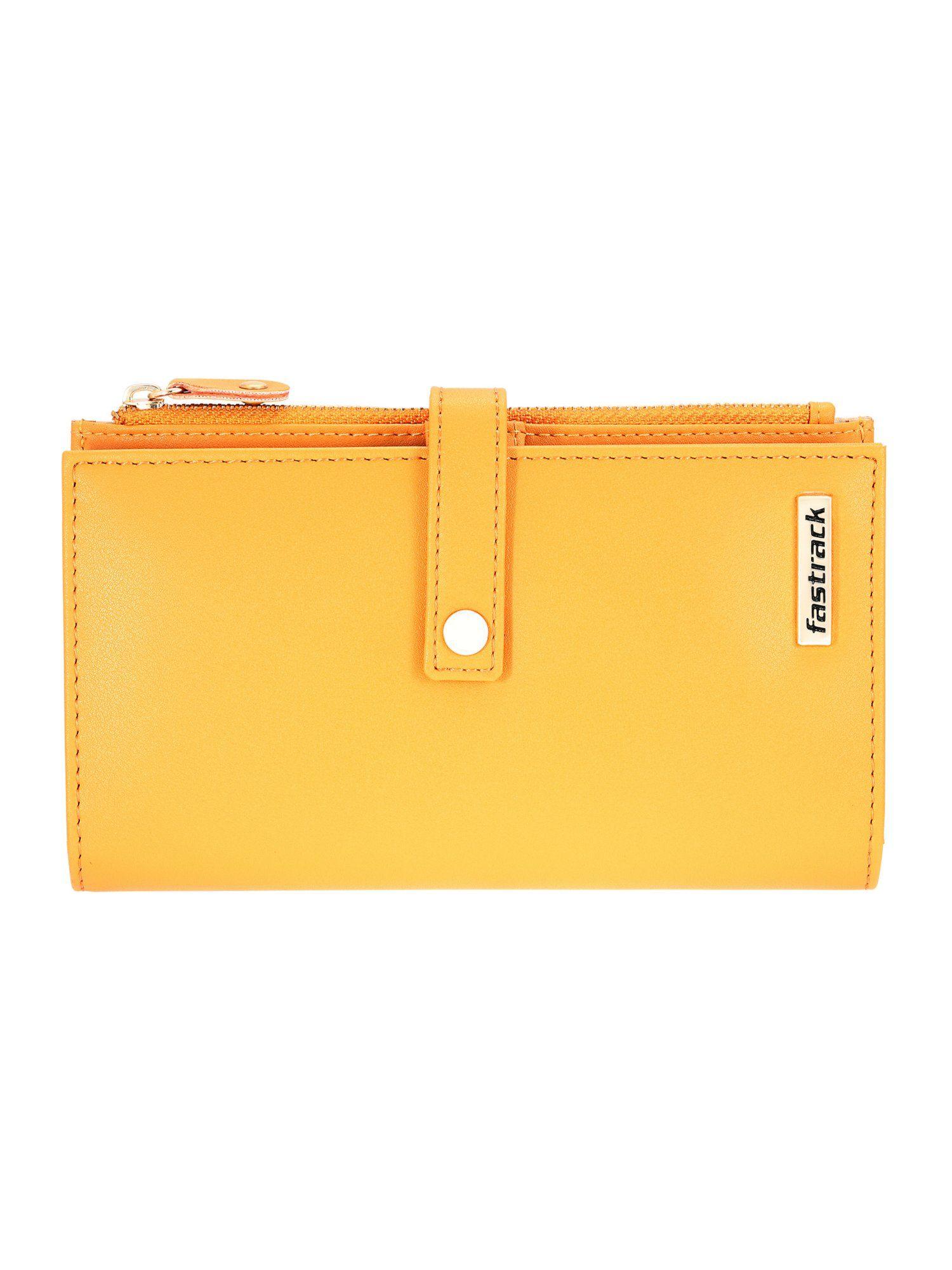 orange bi-fold wallet