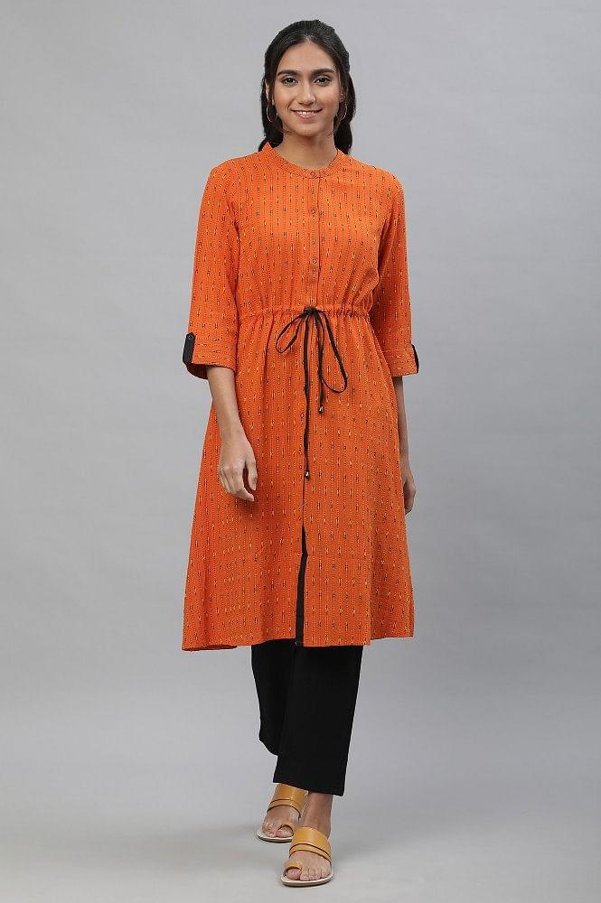 orange casual kurta