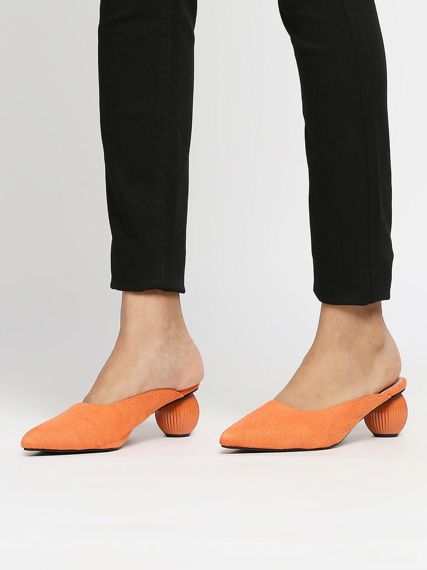 orange classy lass mules