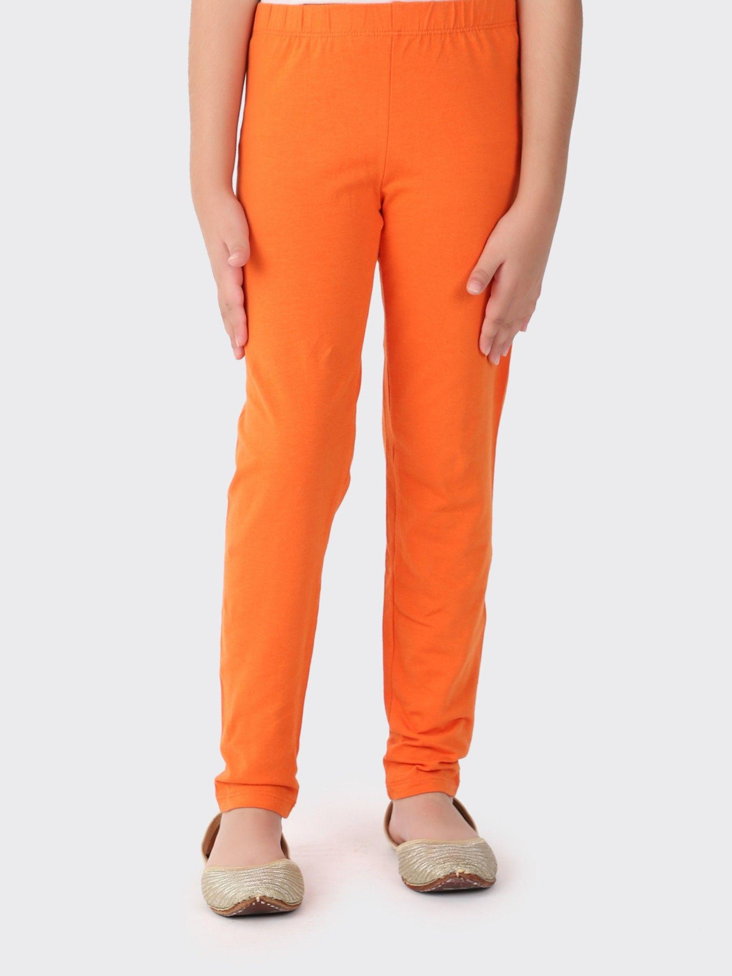 orange cotton blend legging