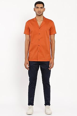 orange cotton shirt