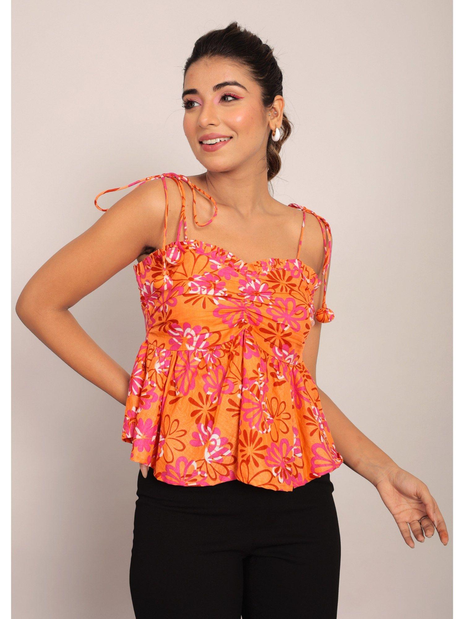 orange cotton summer top