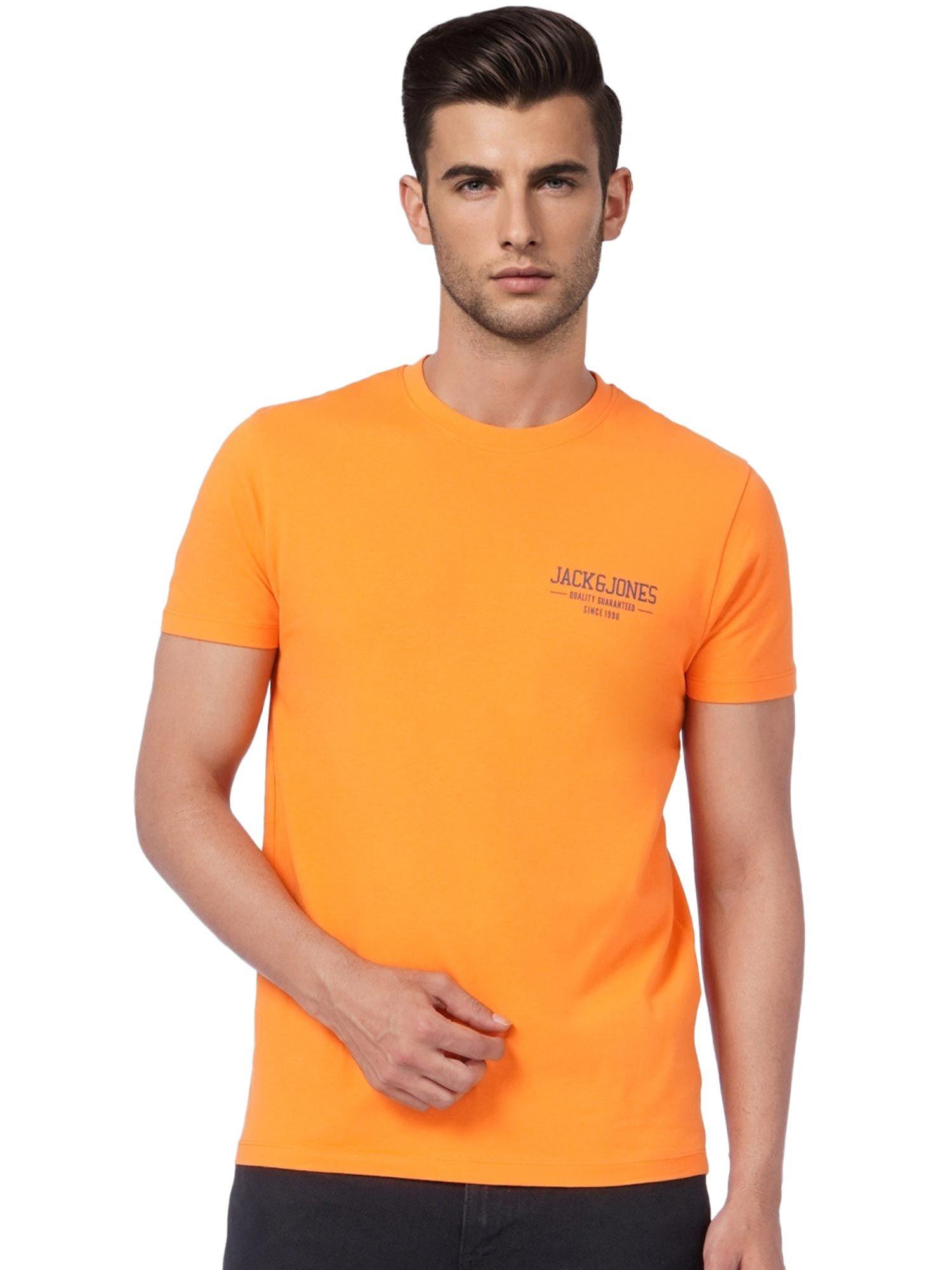 orange crew neck t-shirt