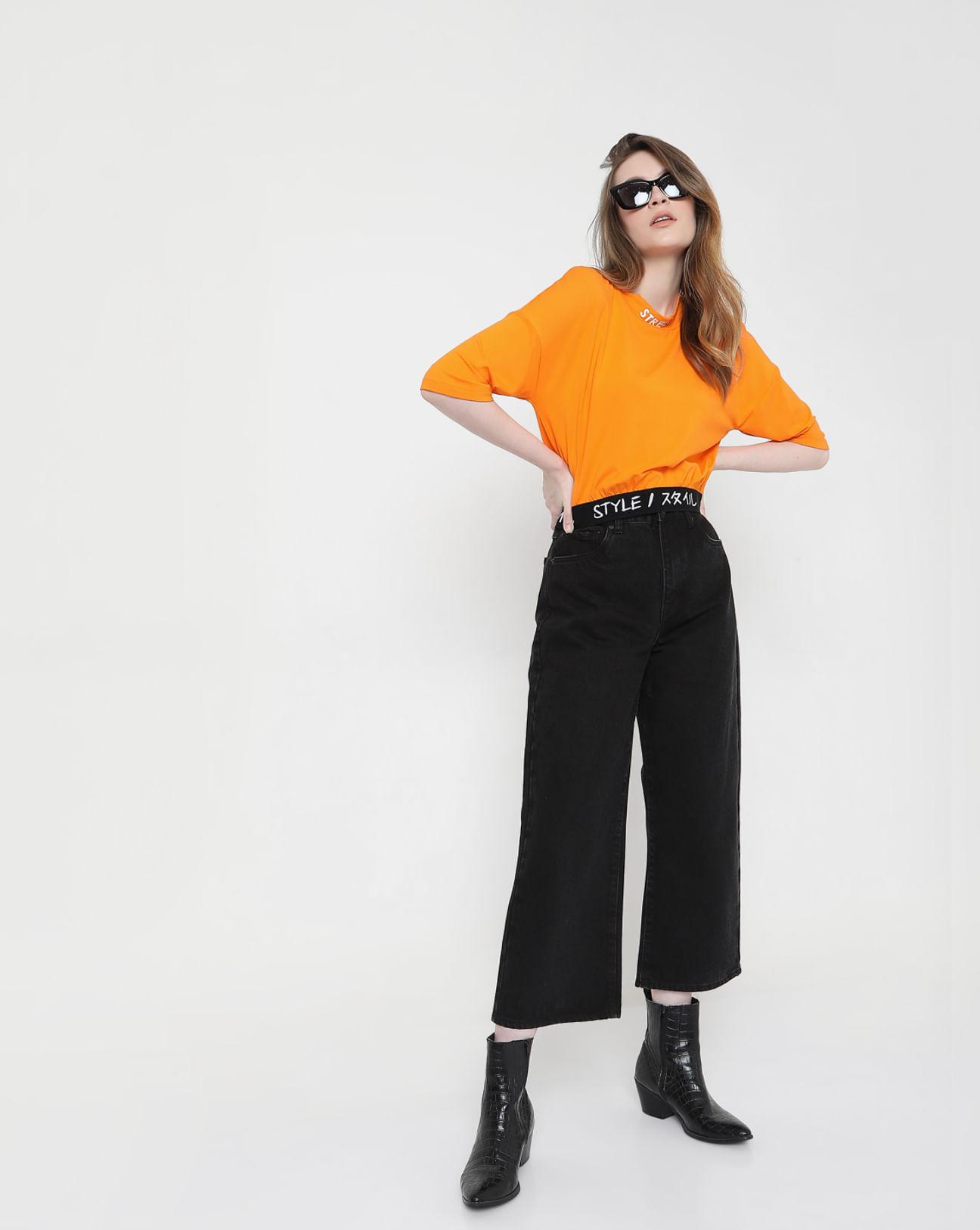 orange cropped t-shirt