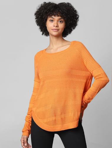 orange knitted pullover