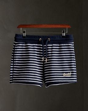 orange label striped shorts