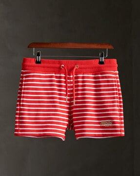 orange label striped shorts