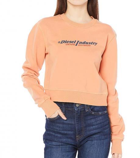 orange logo cropped crewneck sweatshirt