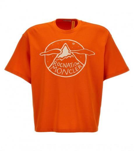 orange logo print t-shirt