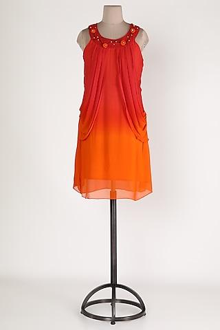 orange ombre embellished tunic