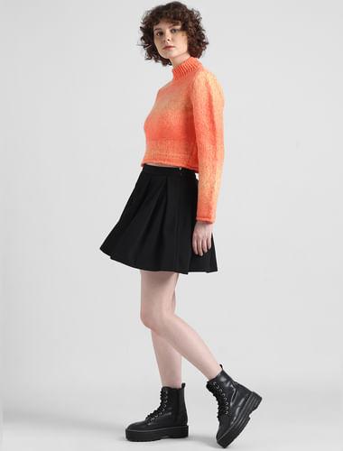 orange ombre high neck pullover