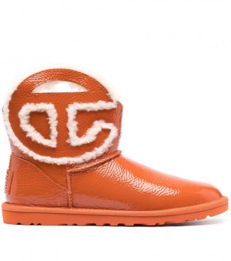 orange orange ankle boots