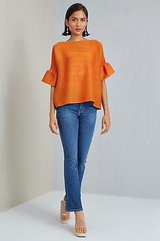 orange polyester top