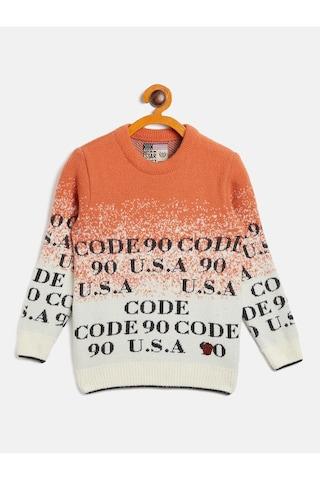 orange print sweater