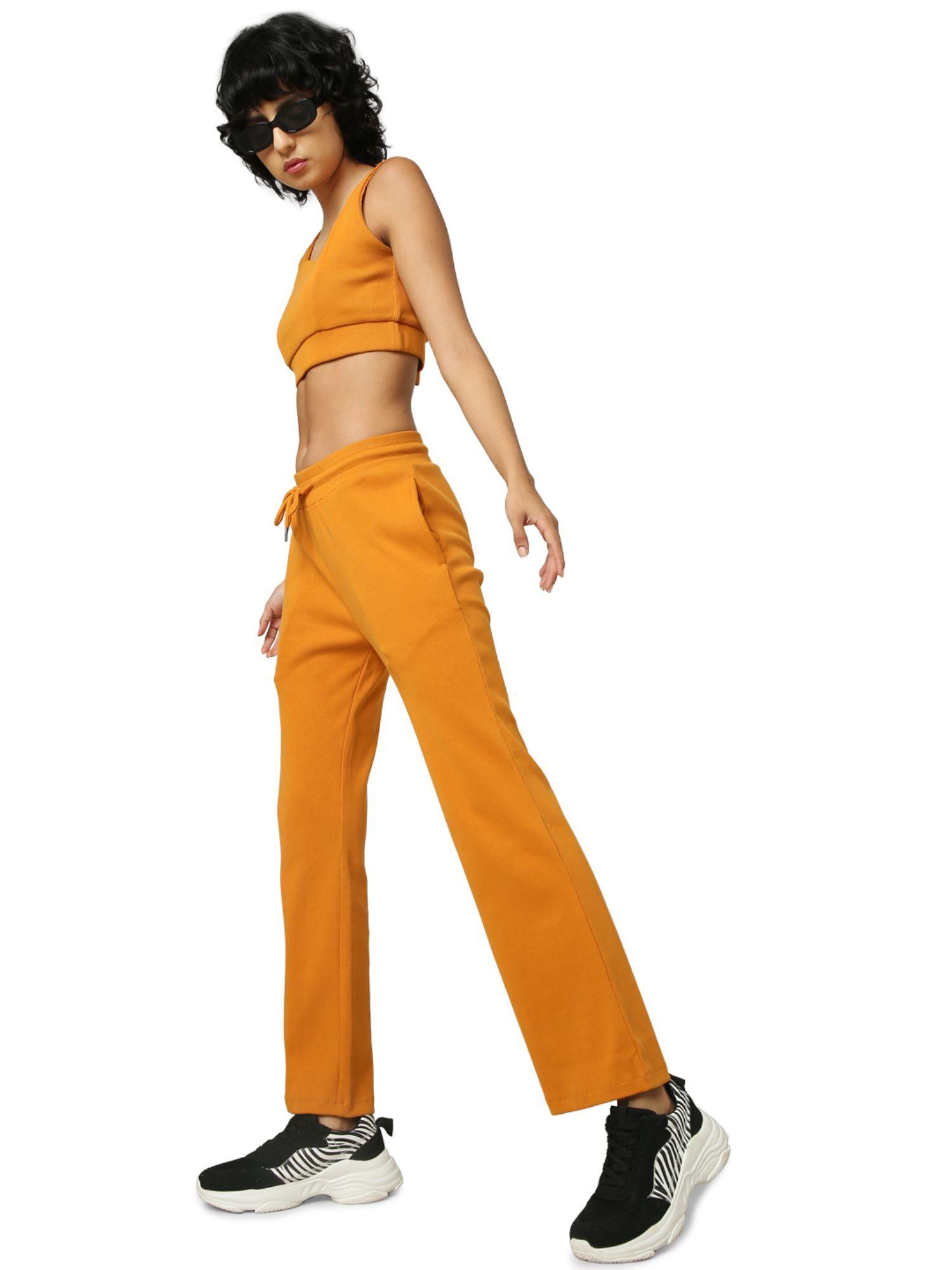 orange ribbed pant