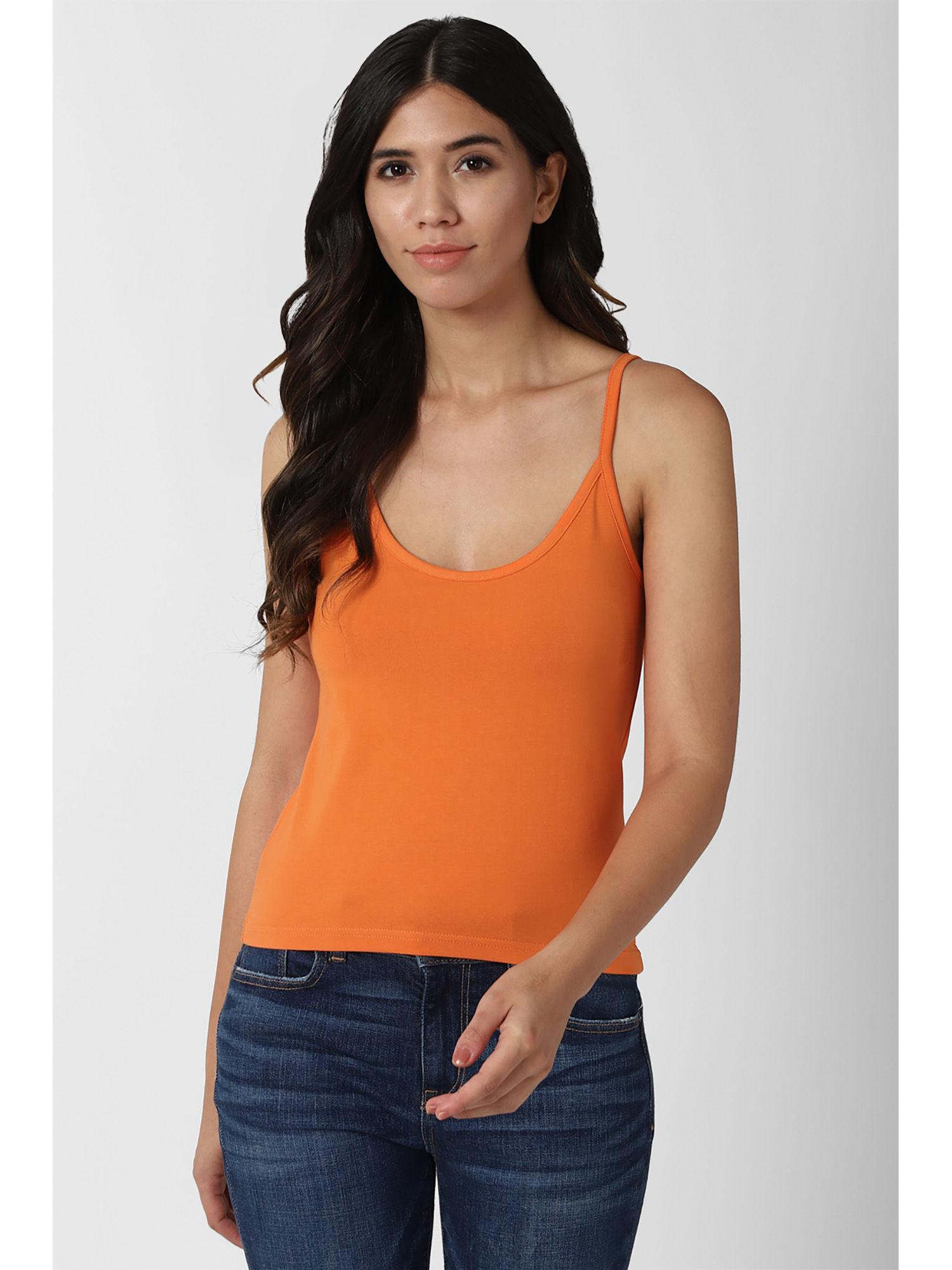 orange solid camisole